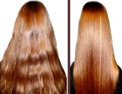 Keratynowe prostowanie włosów - przed i po zabiegu